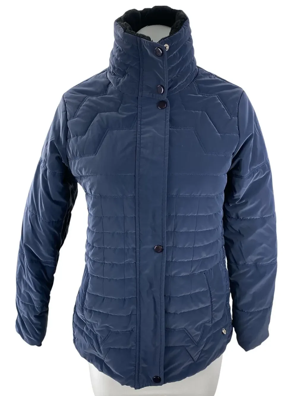 Monte Carlo Women's Navy Blue Long Sleeve Puffer Quilter Coat Jacket Size M
